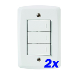 KIT 2 INTERRUPTORES TRIPLO SIMPLES TRAMONTINA LUX2